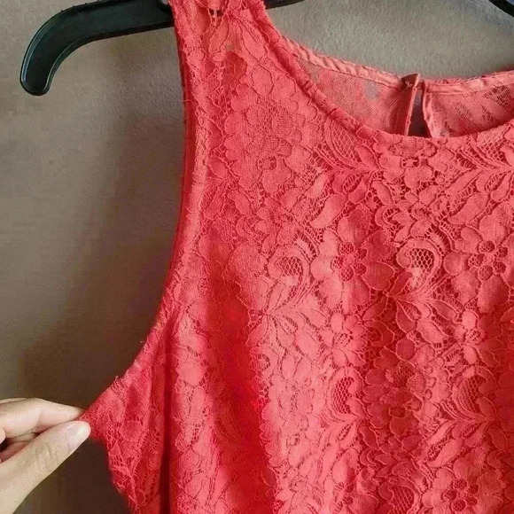 BRAND NEW J CREW Lined Coral Lace Women's Dress Size 4 Sleeveless Cocktail - Picture 11 of 11